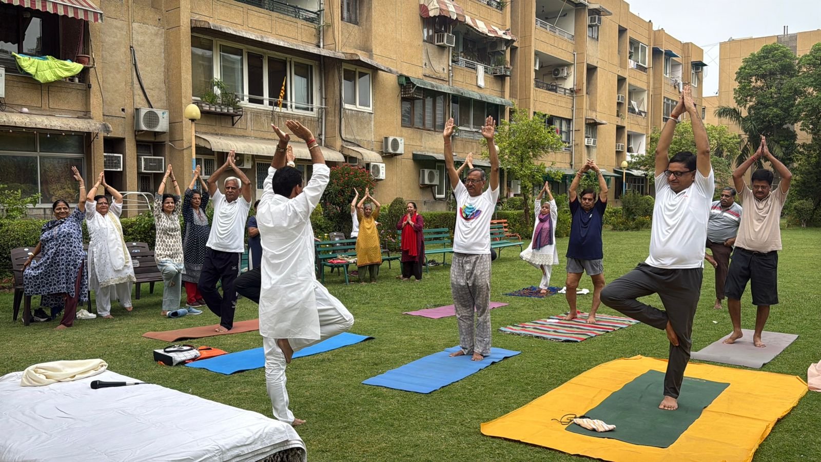 International Yoga Day 2026 Celebrated with Yoga, Meditation, and Inner Peace Session at Arya Nagar Apartments